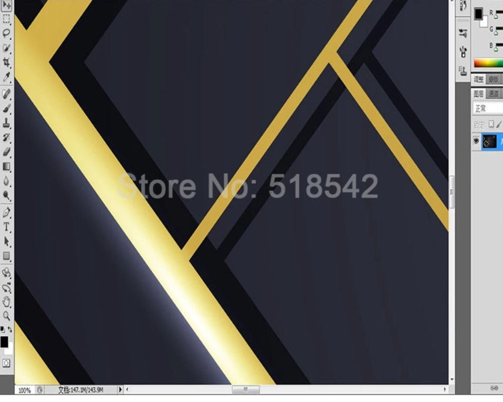 3D Wallpaper Golden Lines Series